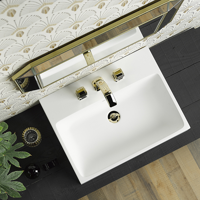 Смеситель для раковины THG Metropolis Cristal Noir A2L-F30-151 (золотой, черный), с донным клапаном