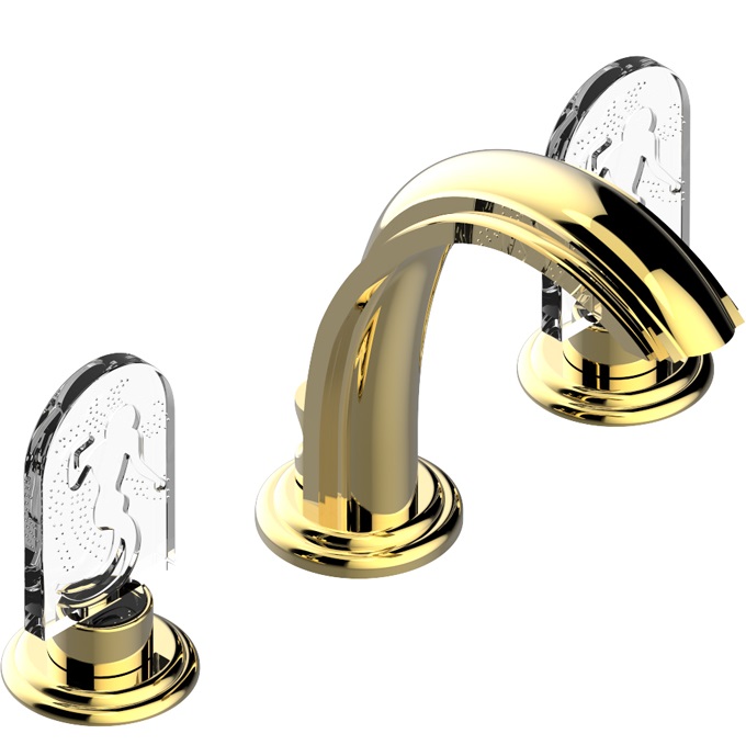 Смеситель для раковины THG Naiade A2F-F01-151 (золотой), с донным клапаном