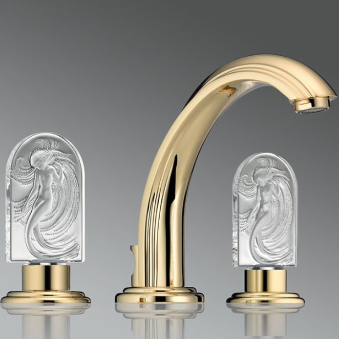 Смеситель для раковины THG Naiade A2F-F30-151 (золотой), с донным клапаном