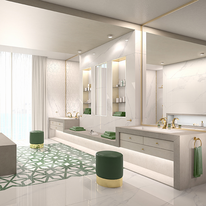 Смеситель для раковины THG Nihal Porcelaine Verte U2R-F30-151 (золотой, зеленый), с донным клапаном