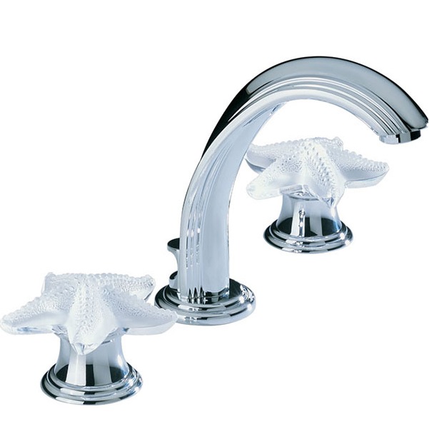 Смеситель для раковины THG Oceania A2C-A02-151 (хром, прозрачный хрусталь), с донным клапаном