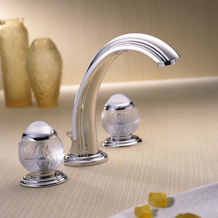 Смеситель для раковины THG Panthere Cristal clair A2H-A02-151 (хром), с донным клапаном