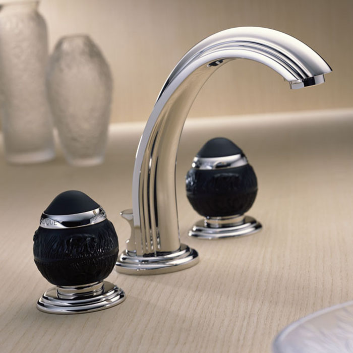 Смеситель для раковины THG Panthere Cristal Noir A2K-A02-151 (хром), с донным клапаном