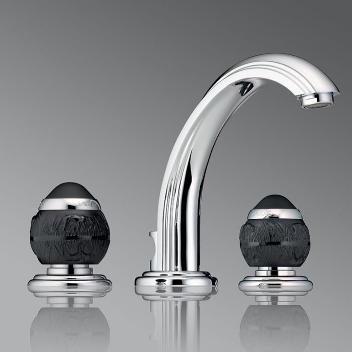 Смеситель для раковины THG Panthere Cristal Noir A2K-A02-151 (хром), с донным клапаном