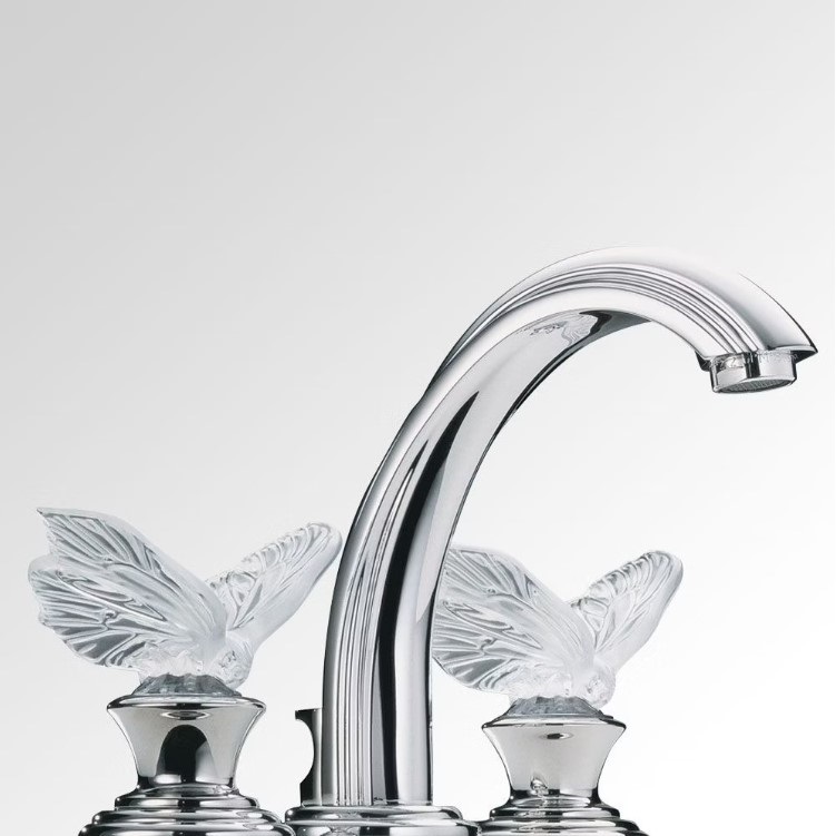 Смеситель для раковины THG Papillon A2J-A02-151 (хром, прозрачный хрусталь), с донным клапаном