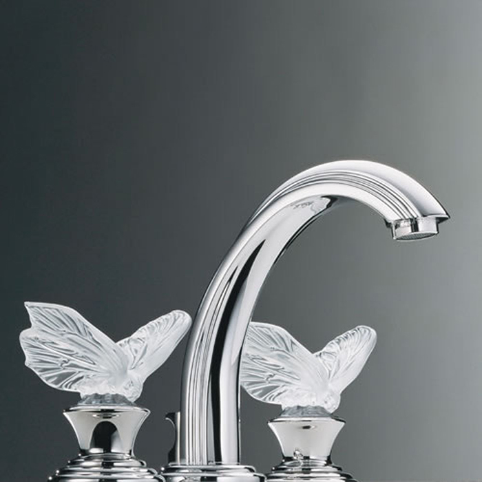 Смеситель для раковины THG Papillon A2J-A02-151 (хром, прозрачный хрусталь), с донным клапаном