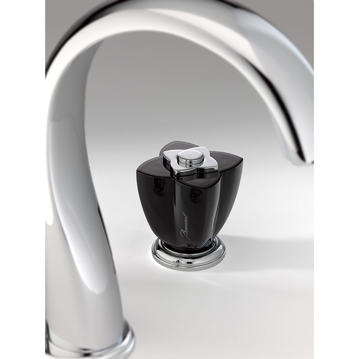 Смеситель для раковины THG Petale de Cristal noir U6D-A02-151 (хром, черный хрусталь), с донным клапаном