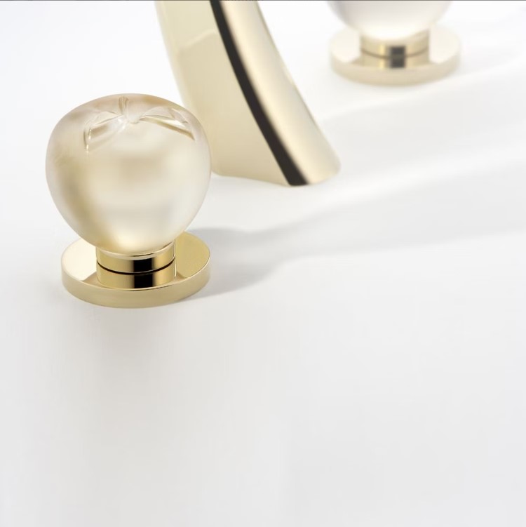 Смеситель для раковины THG Pomme cristal lustre or A46-F30-151 (золотой), с донным клапаном