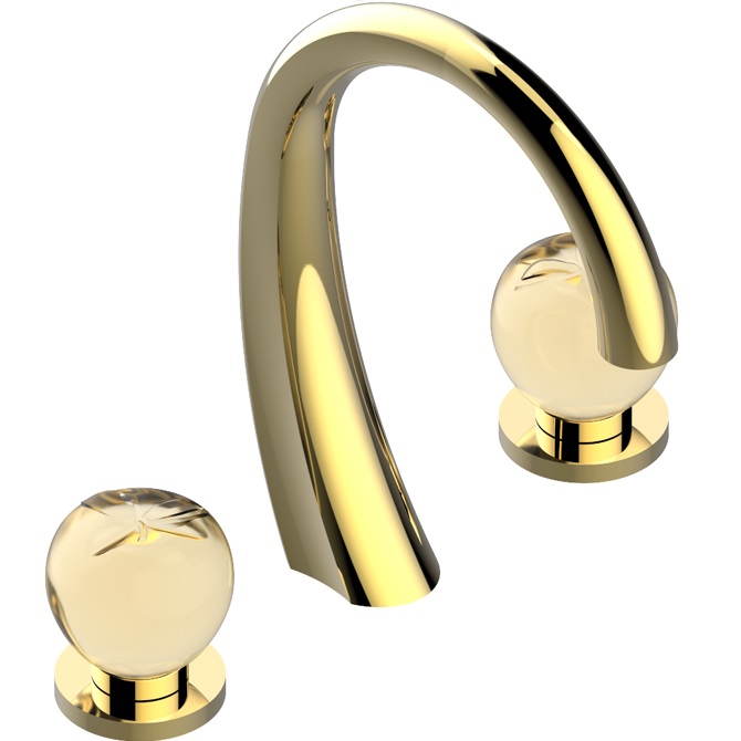 Смеситель для раковины THG Pomme cristal lustre or A46-F30-151 (золотой), с донным клапаном