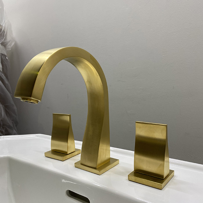 Смеситель для раковины THG Pure G04-F07-151 (золото матовое), с донным клапаном