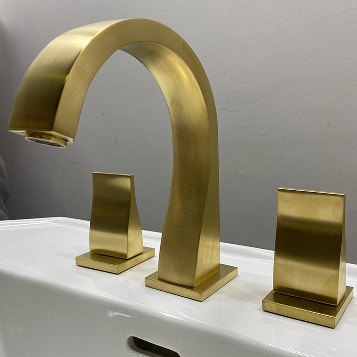 Смеситель для раковины THG Pure G04-F07-151 (золото матовое), с донным клапаном