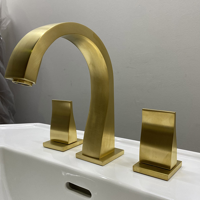 Смеситель для раковины THG Pure G04-F07-151 (золото матовое), с донным клапаном