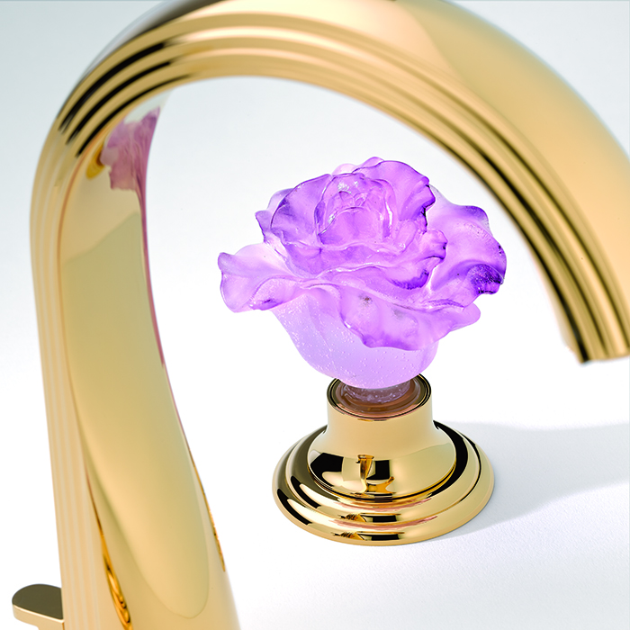 Смеситель для раковины THG Rose U5J-F01-151 (золотой, розовый), с донным клапаном