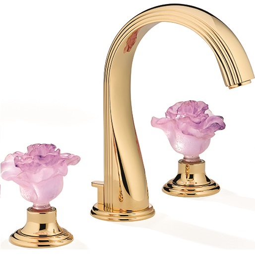 Смеситель для раковины THG Rose U5J-F01-151 (золотой, розовый), с донным клапаном