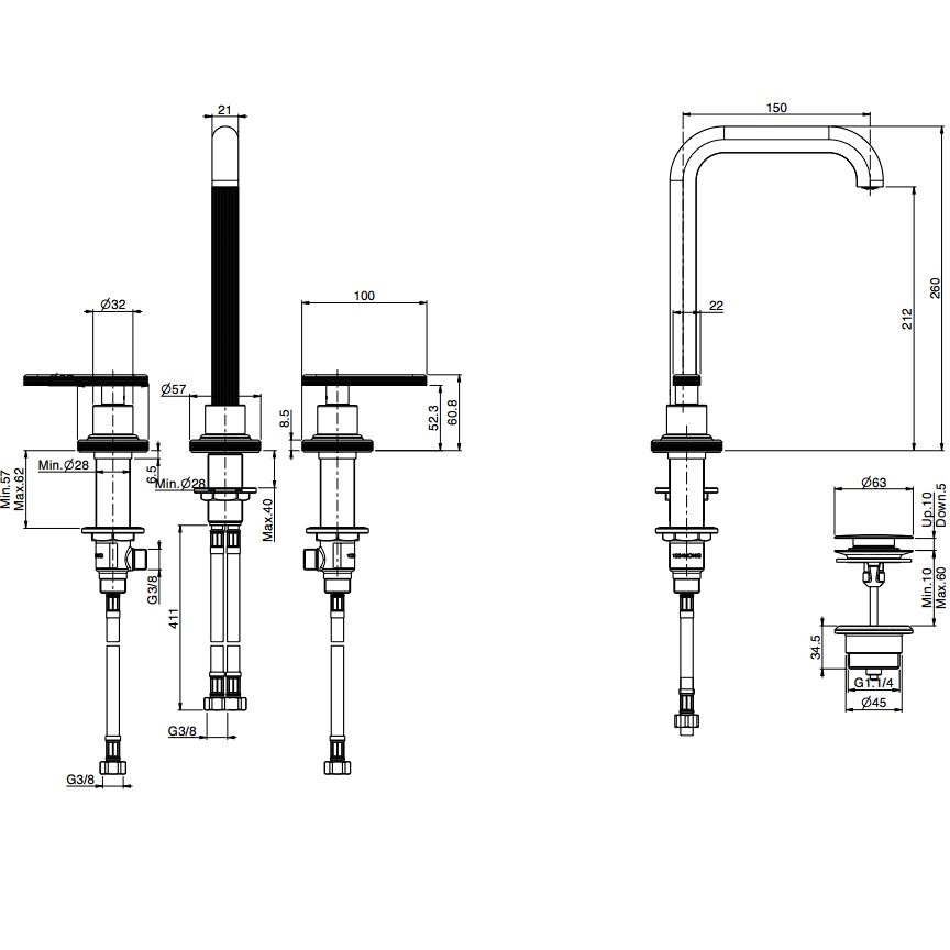 Смеситель для раковины встраиваемый Fima Carlo Frattini Park Lane F1331/5CR (хром)