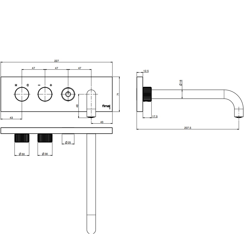 Смеситель для раковины встраиваемый Fima Carlo Frattini Switch F5951LX5180CR (хром)