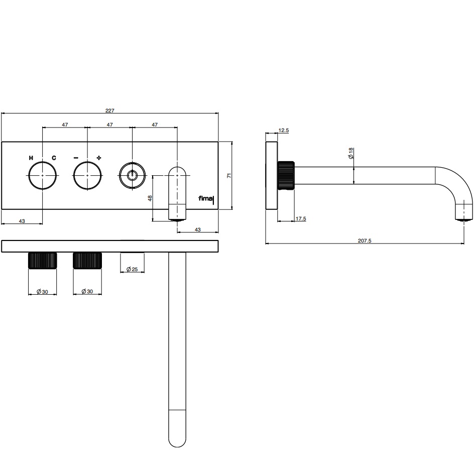 Смеситель для раковины встраиваемый Fima Carlo Frattini Switch F5951LX5180OR (золотой)