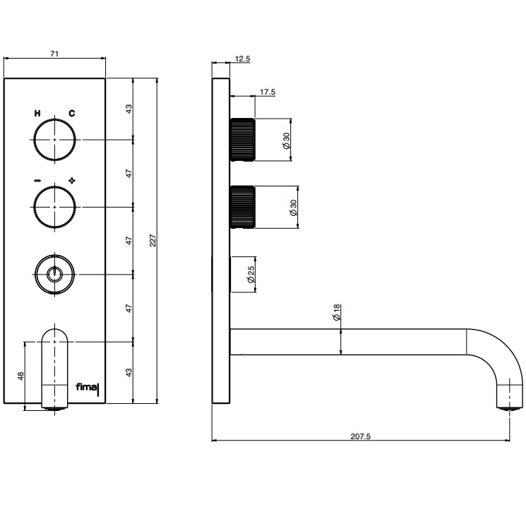 Смеситель для раковины встраиваемый Fima Carlo Frattini Switch F5951VLX5OR (золотой)