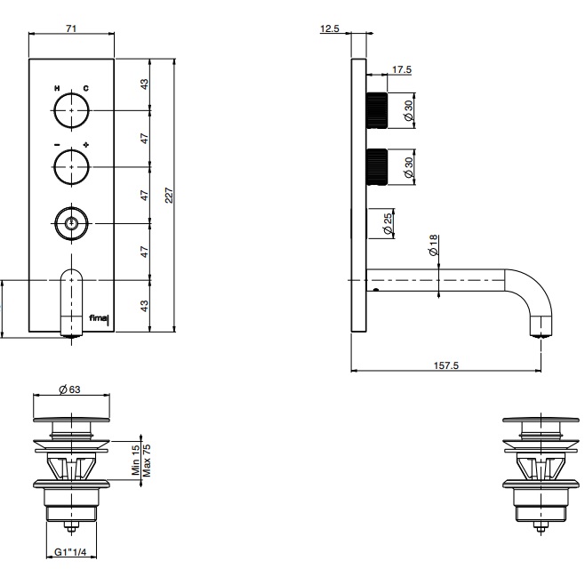 Смеситель для раковины встраиваемый Fima Carlo Frattini Switch F5951VX5CR (хром)