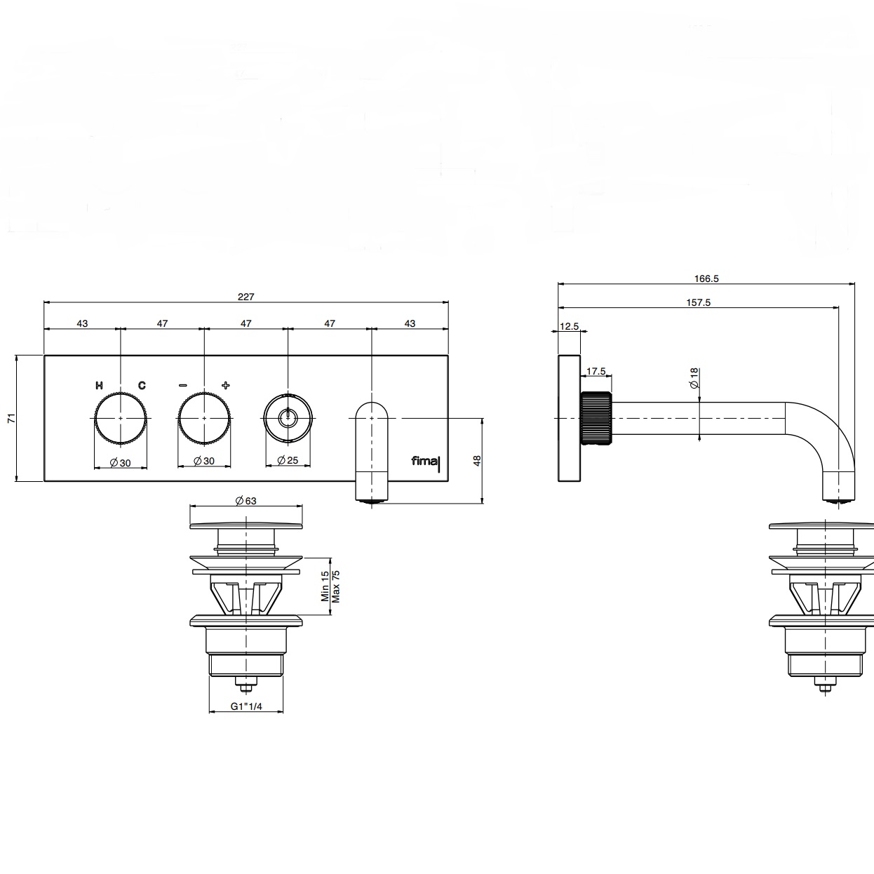 Смеситель для раковины встраиваемый Fima Carlo Frattini Switch F5951X5/180CR (хром)