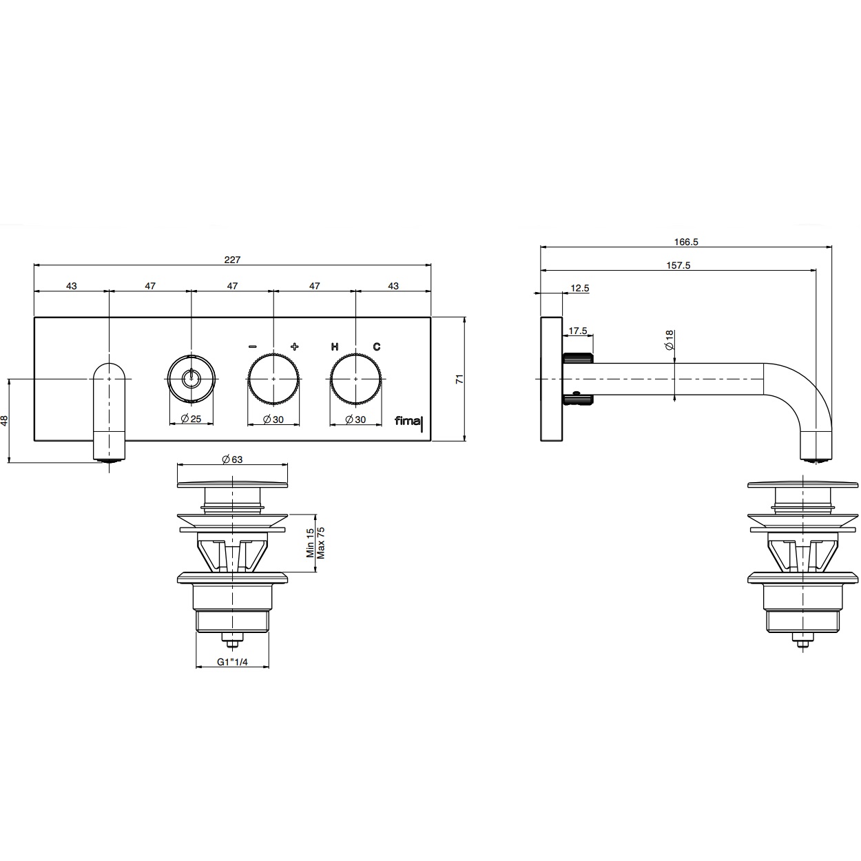 Смеситель для раковины встраиваемый Fima Carlo Frattini Switch F5951X5OR (золотой)