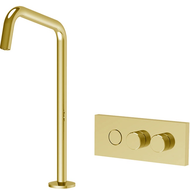 Смеситель для раковины встраиваемый Fima Carlo Frattini Switch On F5951DOR (золотой), с донным клапаном