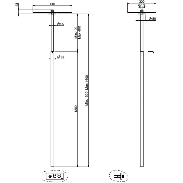 Смеситель для раковины встраиваемый Fima Carlo Frattini Switch On F5951ENS (черный матовый), с потолочным изливом