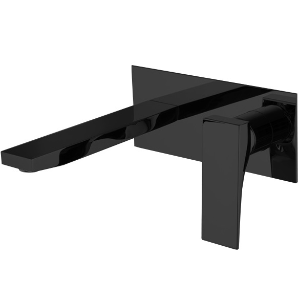 Смеситель для раковины встраиваемый Fima Carlo Frattini Zeta F3971WLX5NS (черный матовый), с донным клапаном