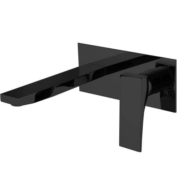 Смеситель для раковины встраиваемый Fima Carlo Frattini Zeta F3971WX5NS (черный матовый), с донным клапаном