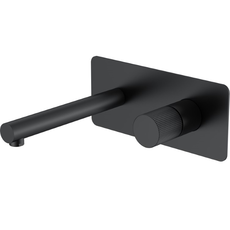 Смеситель для раковины встроенный Boheme Stick Linea 125-BB.3 (черный матовый), без донного клапана