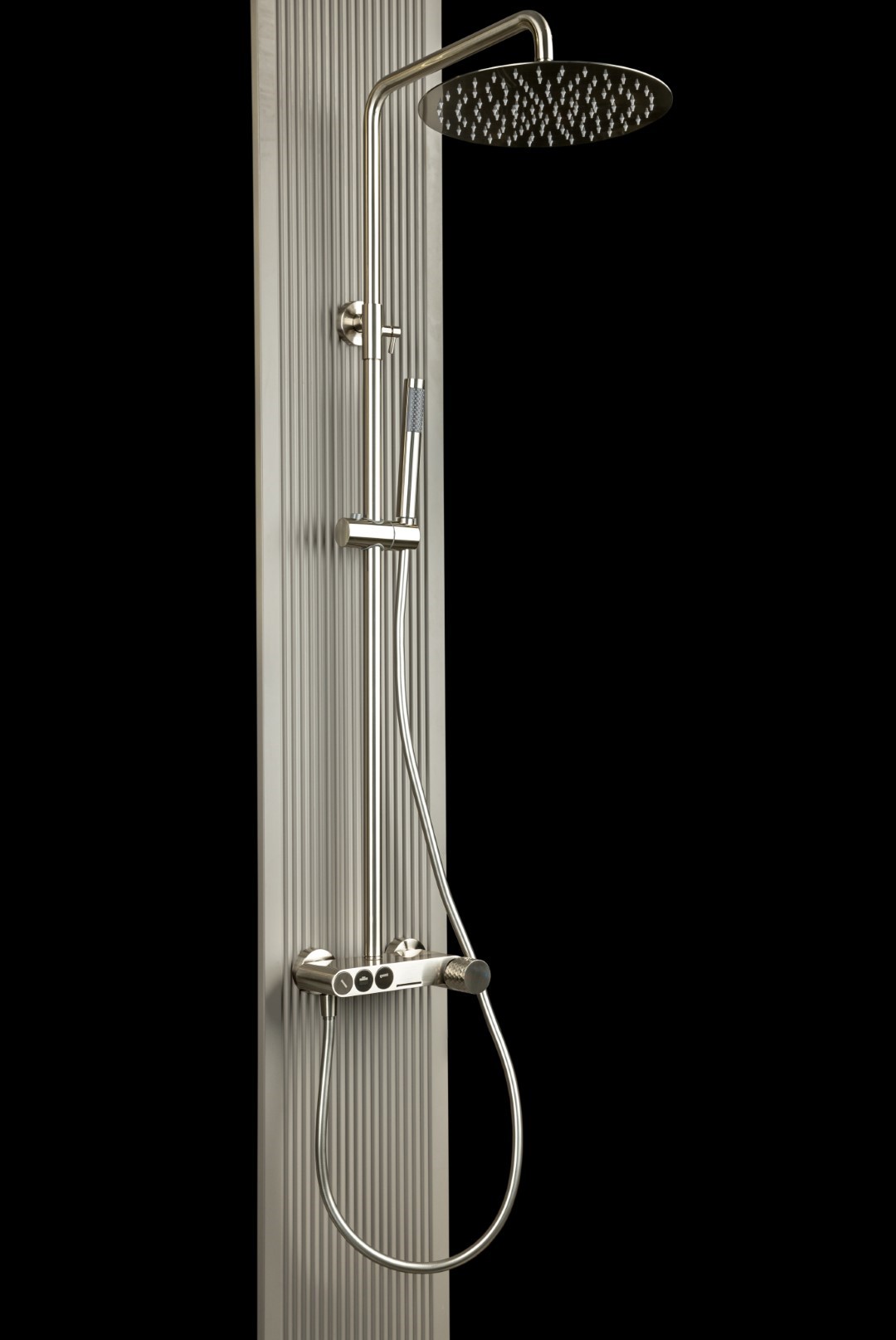 Смеситель для ванны Boheme Stick Diamond 123-NB (никель брашированный), с душевой лейкой