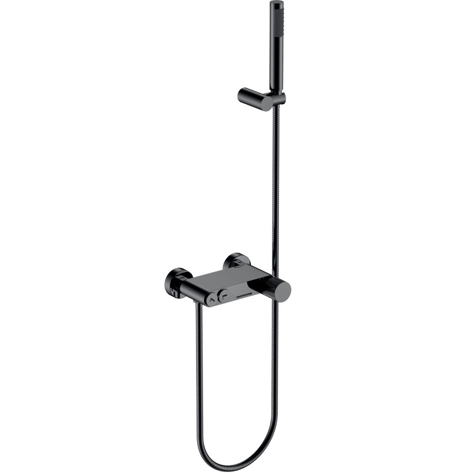 Смеситель для ванны Boheme Stick Linea 123-SGM.3 (оружейный металл глянцевый), с душевой лейкой