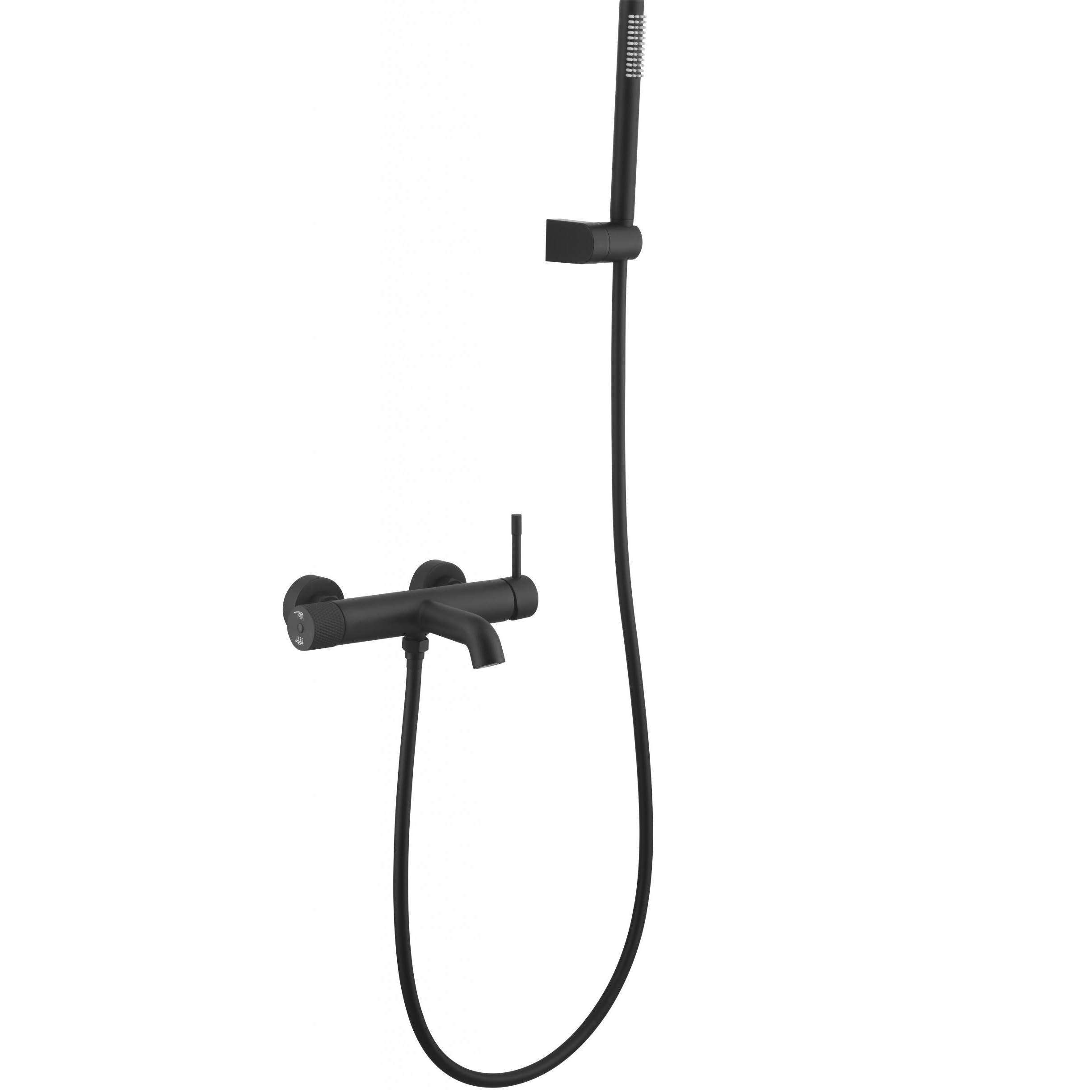 Смеситель для ванны Boheme Uno 463-B (черный матовый), с изливом