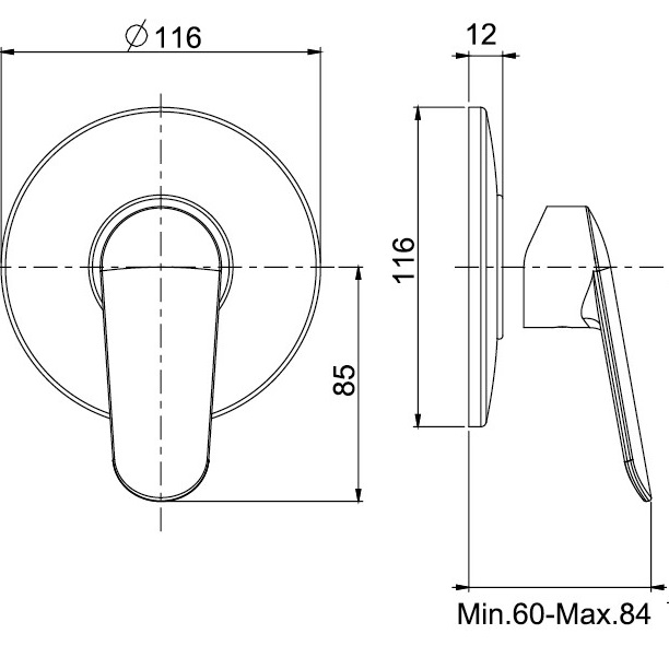 Смеситель для ванны душа скрытого монтажа Fima Carlo Frattini Spot F3003/1CR (черный матовый)