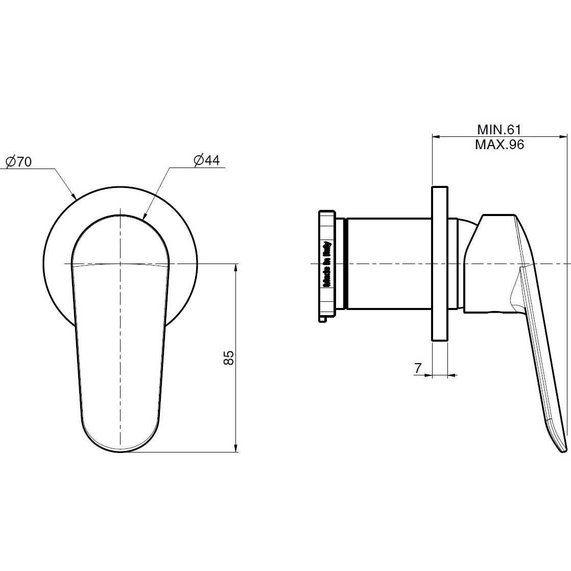 Смеситель для ванны душа скрытого монтажа Fima Carlo Frattini Spot F3003N1NS (черный матовый)