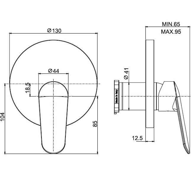 Смеситель для ванны душа скрытого монтажа Fima Carlo Frattini Spot F3009E1NS (черный матовый)
