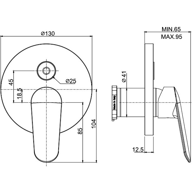 Смеситель для ванны душа скрытого монтажа Fima Carlo Frattini Spot F3009E2CR (хром)