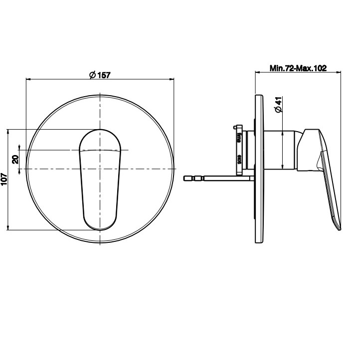 Смеситель для ванны душа скрытого монтажа Fima Carlo Frattini Spot F3009X1CR (хром)