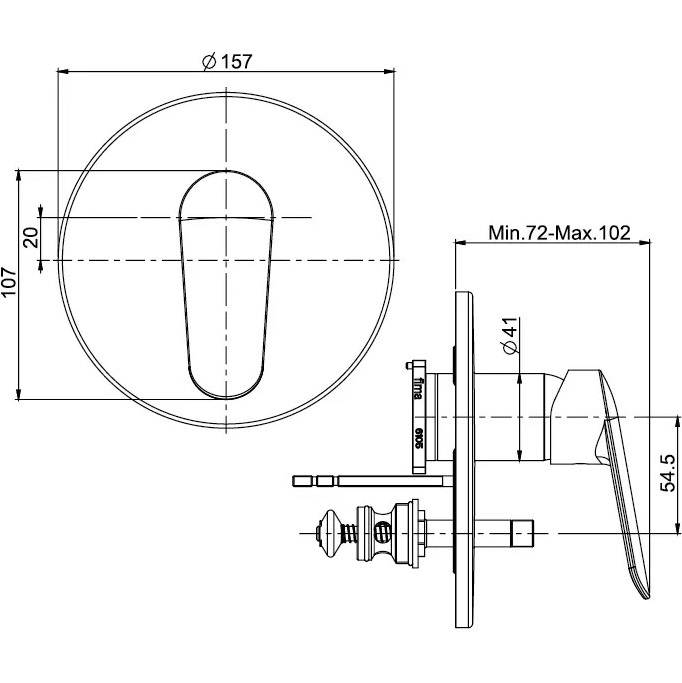 Смеситель для ванны душа скрытого монтажа на 2 источника Fima Carlo Frattini Spot F3009X2NS (черный матовый)
