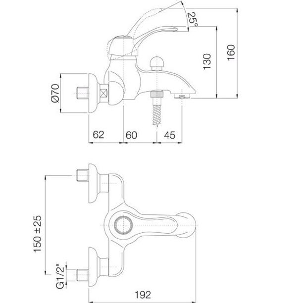Смеситель для ванны Fima Carlo Frattini Lamp F3304/1CR (хром)