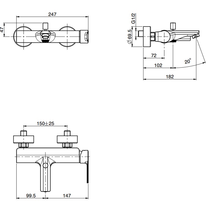 Смеситель для ванны Fima Carlo Frattini Mast F3134/1CR (хром), с изливом
