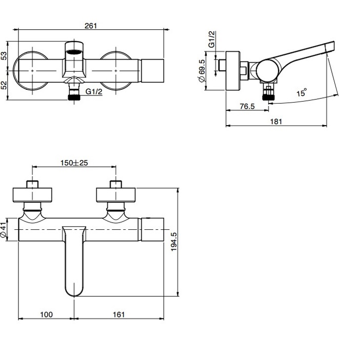 Смеситель для ванны Fima Carlo Frattini Nomos go F4164/1CR (хром)