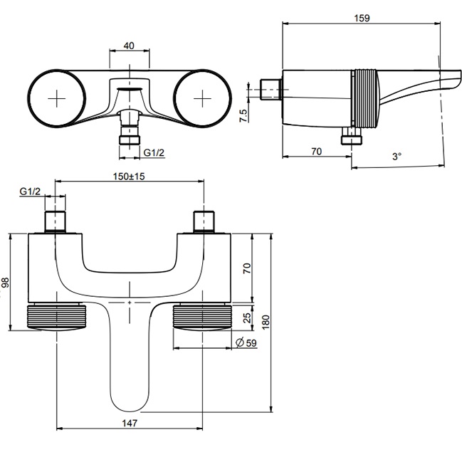 Смеситель для ванны Fima Carlo Frattini Texture Collection F5604/1HNS (черный матовый), с изливом