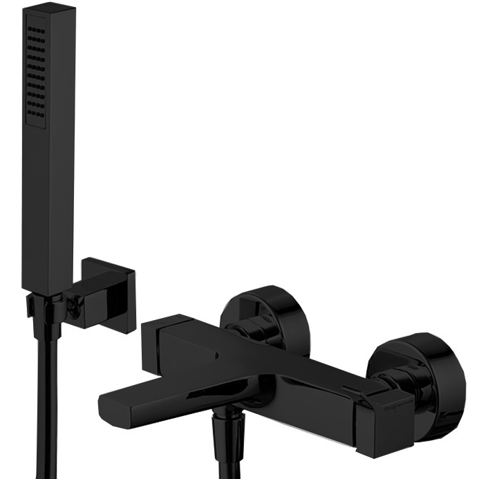 Смеситель для ванны Fima Carlo Frattini Zeta F3964NS (черный матовый), с изливом