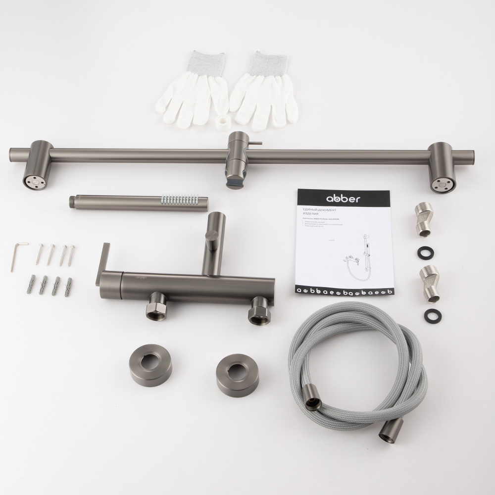 Смеситель для ванны и душа Abber Perfekte 316 AF8A90BGG (оружейная сталь брашированная)