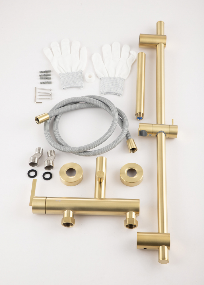 Смеситель для ванны и душа Abber Perfekte 316 AF8A90BG (золото брашированное)