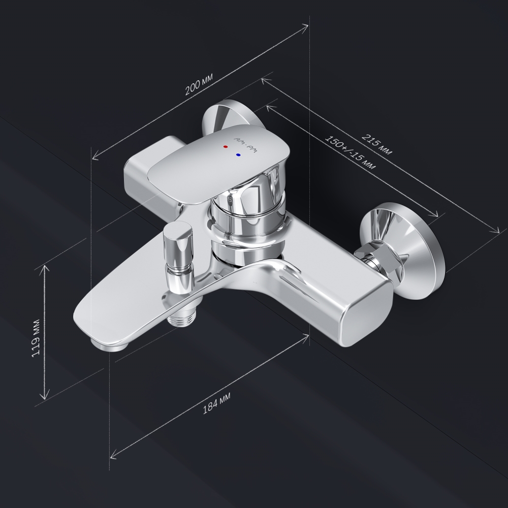 Смеситель для ванны и душа AM.PM Spirit V2.1 F71A10000