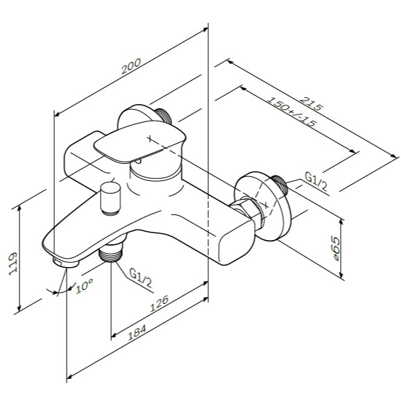 Смеситель для ванны и душа AM.PM Spirit V2.1 F71A10000