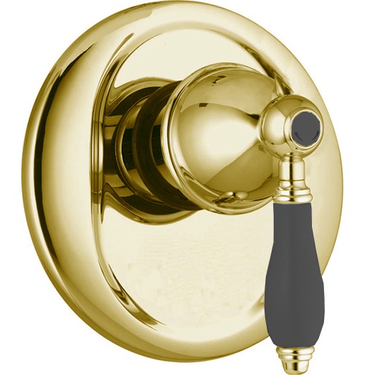 Смеситель для ванны и душа Fima Carlo Frattini Herend F5409X1CNOR (золотой, черная ручка)