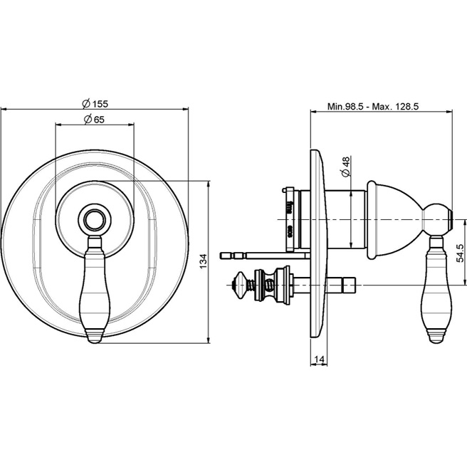 Смеситель для ванны и душа Fima Carlo Frattini Herend F5409X2BR (бронза)